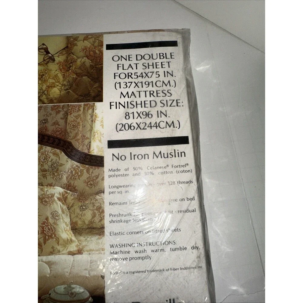 Danville Evening Song Double Flat Sheet NIP - Vintage